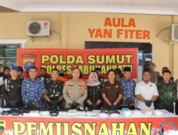 Polres Labuhanbatu Musnahkan Barang Bukti 34 Kilogram Sabu dan 20 Ribu Ekstasi